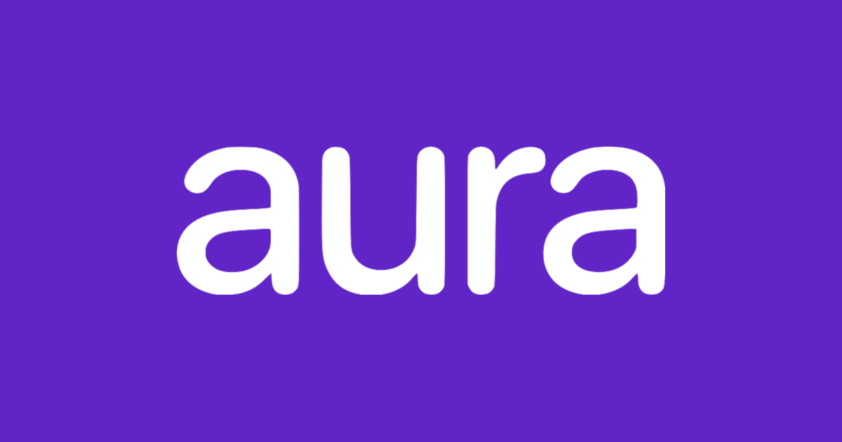 White Aura logo on Aura Violet